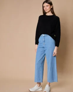 Pull 100% Cachemire 4 fils Ophélie col rond noir-Oscar et Louise Discount