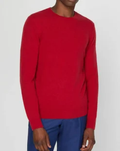 Pull 100% Cachemire Bachron col rond rouge-Galeries Lafayette New