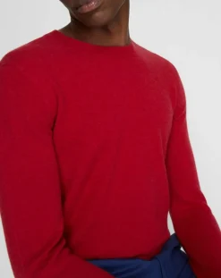 Pull 100% Cachemire Bachron col rond rouge-Galeries Lafayette New