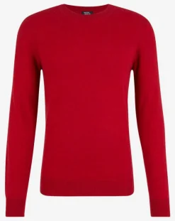 Pull 100% Cachemire Bachron col rond rouge-Galeries Lafayette New