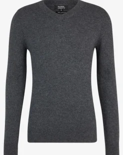 Homme Galeries Lafayette Pulls^Pull 100% Cachemire Bachve col V gris foncé