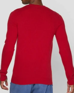Homme Galeries Lafayette Pulls^Pull 100% Cachemire Bachve col V rouge