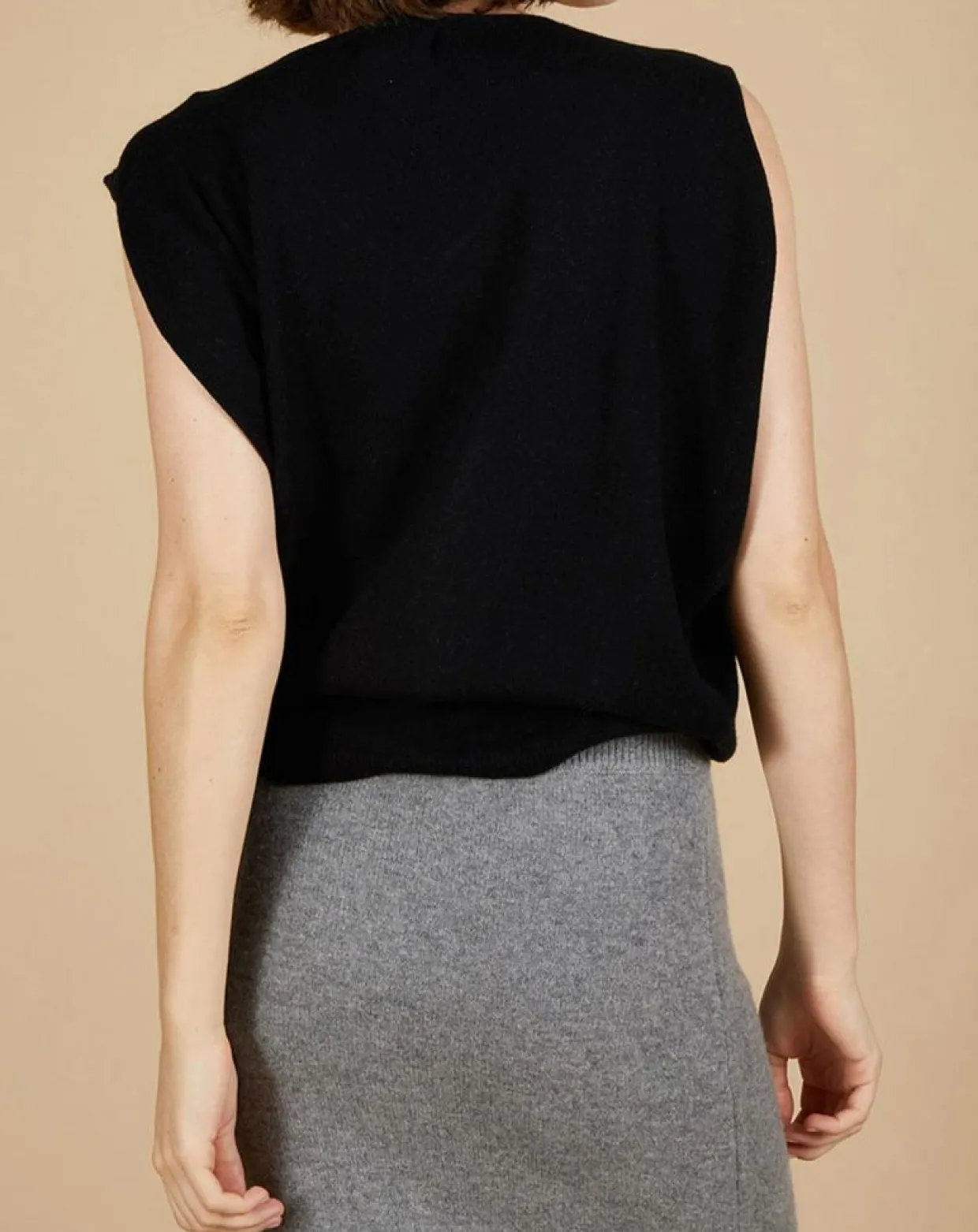 Femme Cashmere Tribu Pulls^Pull 100% Cachemire Bella épaulettes noir
