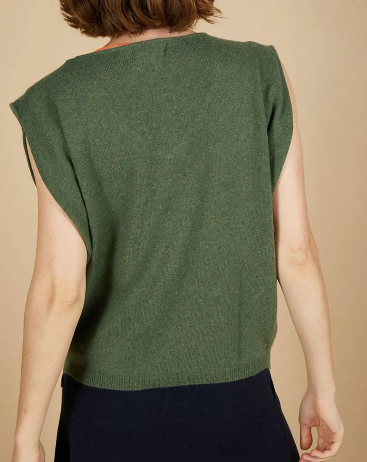 Femme Cashmere Tribu Pulls^Pull 100% Cachemire Bella épaulettes kaki