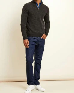 Pull 100% Cachemire col camionneur Bombay anthracite/ gris clair-Uverny