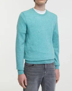 Pull 100% Cachemire col Rdc Uni Nachron bleu-Galeries Lafayette Hot