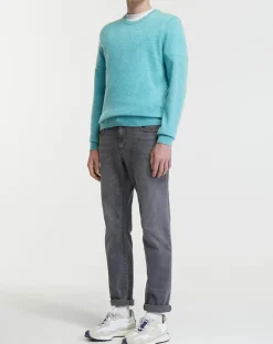 Pull 100% Cachemire col Rdc Uni Nachron bleu-Galeries Lafayette Hot