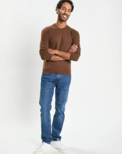 Homme Galeries Lafayette Pulls^Pull 100% Cachemire col Rdc Uni Nachron marron