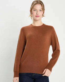 Femme Galeries Lafayette Pulls^Pull 100% Cachemire col rond Zabri marron moyen
