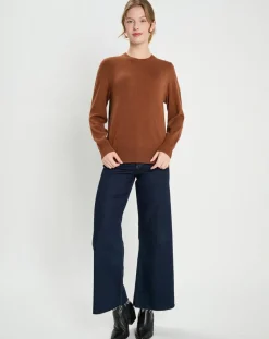 Femme Galeries Lafayette Pulls^Pull 100% Cachemire col rond Zabri marron moyen
