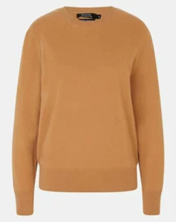 Pull 100% Cachemire col rond Zabri camel-Galeries Lafayette New