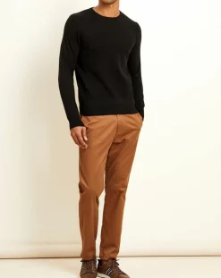 Homme Uverny Pulls^Pull 100% Cachemire col rond London noir