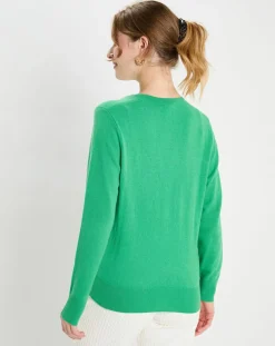 Femme Galeries Lafayette Pulls^Pull 100% Cachemire Col V Zocon vert emeraude