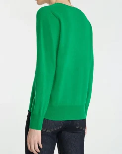 Femme Galeries Lafayette Pulls^Pull 100% Cachemire Col V Zocon vert emeraude