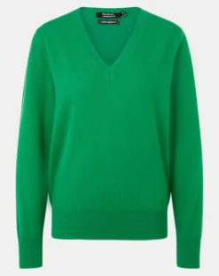Femme Galeries Lafayette Pulls^Pull 100% Cachemire Col V Zocon vert emeraude