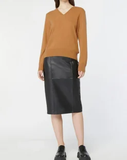 Pull 100% Cachemire Col V Zocon camel-Galeries Lafayette New