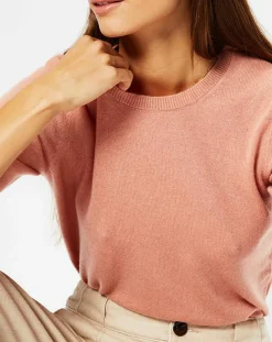 Pull 100% Cachemire Difi col rond rose-Galeries Lafayette Sale