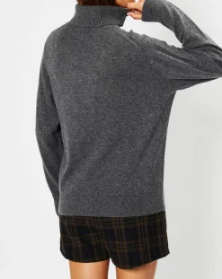 Femme Galeries Lafayette Pulls^Pull 100% Cachemire Fobra col roulé gris moyen