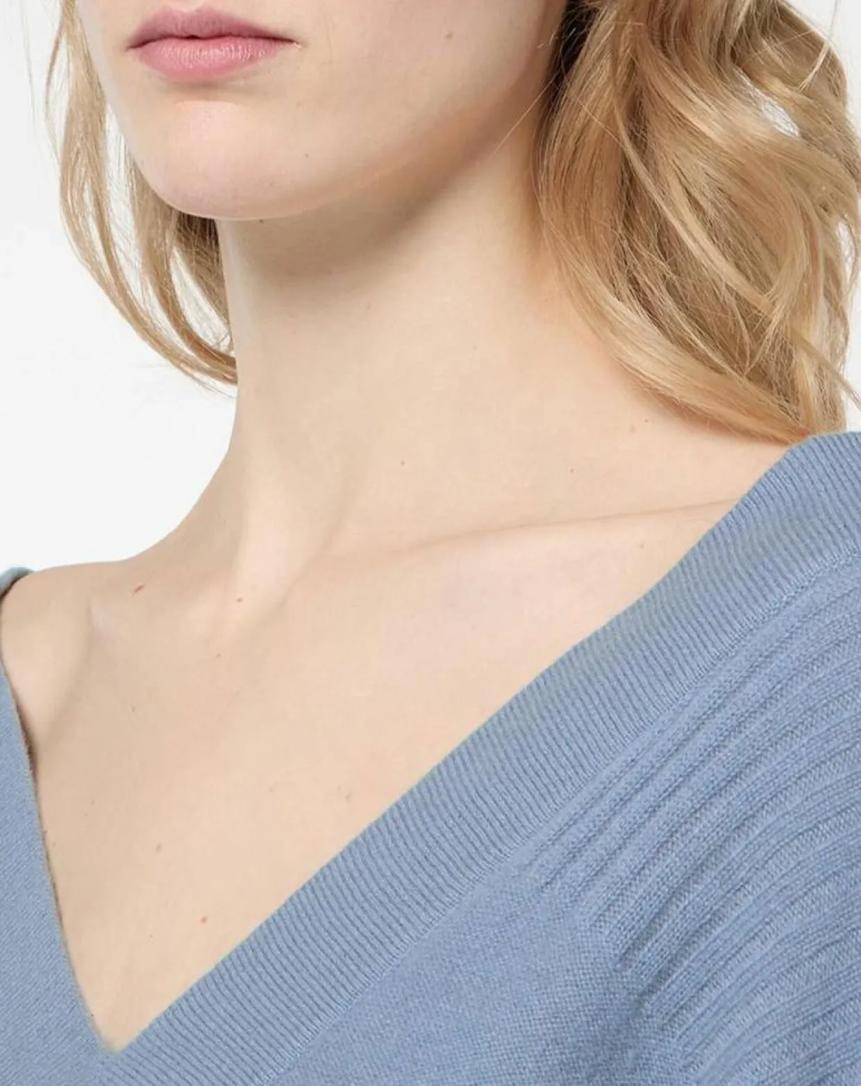 Femme Galeries Lafayette Pulls^Pull 100% Cachemire Frani col V bleu lavande
