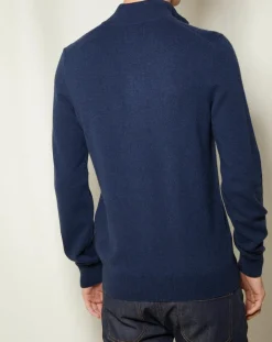 Pull 100% Cachemire Jules col camionneur bleu marine-Oscar et Louise