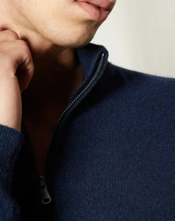 Pull 100% Cachemire Jules col camionneur bleu marine-Oscar et Louise