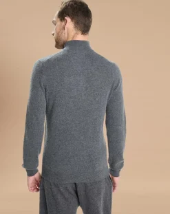 Pull 100% Cachemire Jules col camionneur gris foncé-Oscar et Louise Clearance