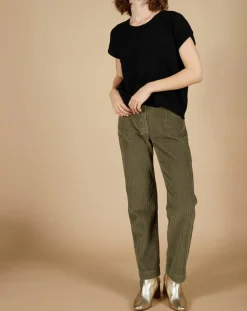 Pull 100% Cachemire Laurène manches courtes noir-Cashmere Tribu Outlet