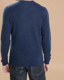 Homme Oscar et Louise Pulls^Pull 100% Cachemire Lucas col rond bleu marine