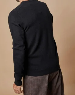Pull 100% Cachemire Lucas col rond noir-Oscar et Louise Best