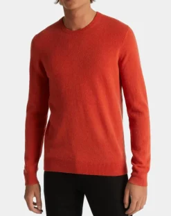 Pull 100% Cachemire Machron col rond orange-Galeries Lafayette Best