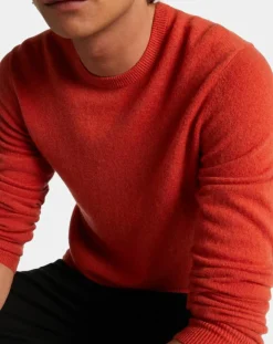 Pull 100% Cachemire Machron col rond orange-Galeries Lafayette Best