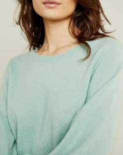 Femme Miss Cashmere Pulls^Pull 100% Cachemire Manches Ballon Angelina Col rond amande