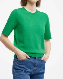 Femme Galeries Lafayette Pulls^Pull 100% Cachemire manches courtes Difi vert emeraude