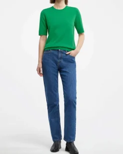 Femme Galeries Lafayette Pulls^Pull 100% Cachemire manches courtes Difi vert emeraude