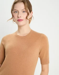 Femme Galeries Lafayette Pulls^Pull 100% Cachemire manches courtes Difi camel