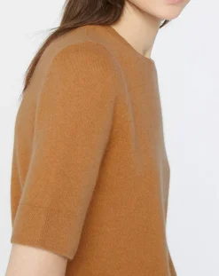 Femme Galeries Lafayette Pulls^Pull 100% Cachemire manches courtes Difi camel