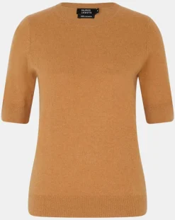 Femme Galeries Lafayette Pulls^Pull 100% Cachemire manches courtes Difi camel