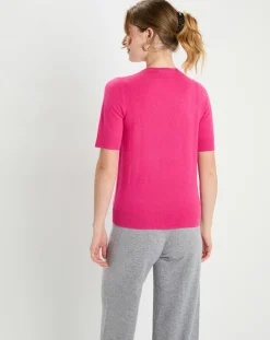 Femme Galeries Lafayette Pulls^Pull 100% Cachemire manches courtes Difi rose fushia
