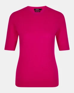 Femme Galeries Lafayette Pulls^Pull 100% Cachemire manches courtes Difi rose fushia