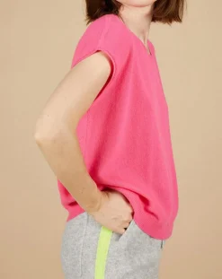 Pull 100% Cachemire manches courtes Charline boutons au dos tulipe-Cashmere Tribu Clearance