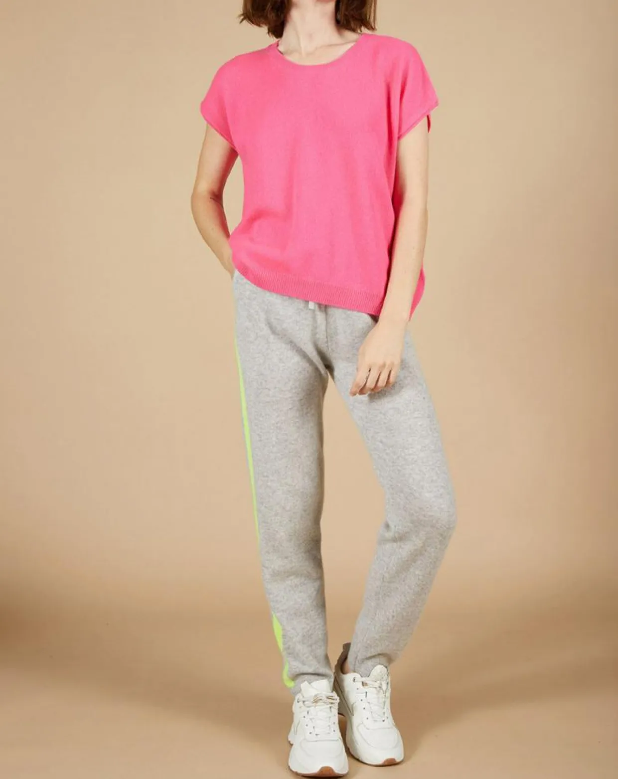 Pull 100% Cachemire manches courtes Charline boutons au dos tulipe-Cashmere Tribu Clearance