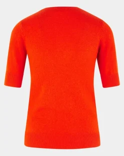 Pull 100% Cachemire manches courtes Difi orange-Galeries Lafayette Discount