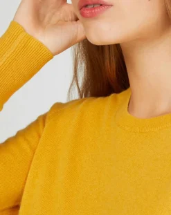 Femme Galeries Lafayette Pulls^Pull 100% Cachemire Nabri col rond jaune
