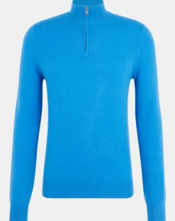 Homme Galeries Lafayette Pulls^Pull 100% Cachemire Nachcam col zippé bleu