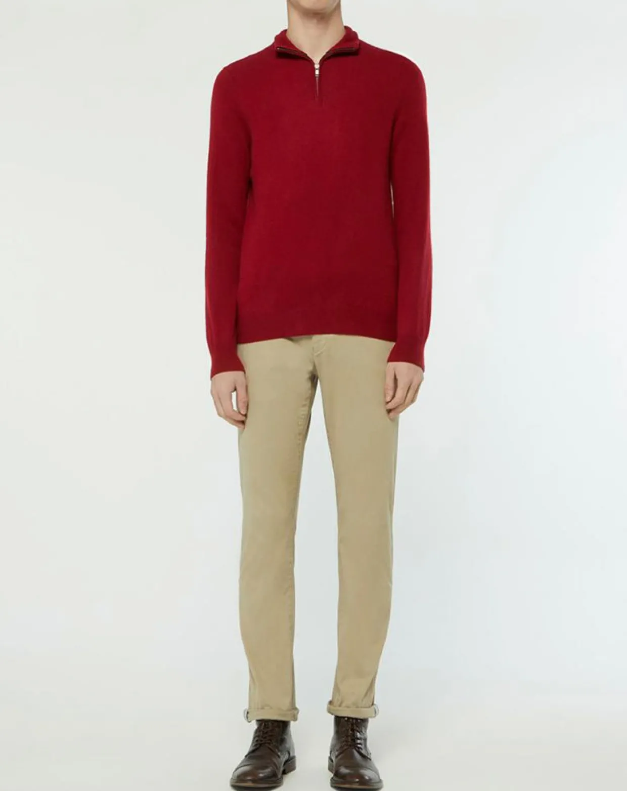 Pull 100% Cachemire Nachcam col zippé bordeaux-Galeries Lafayette Sale