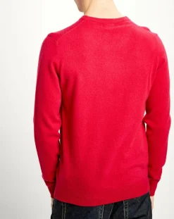 Homme Galeries Lafayette Pulls^Pull 100% Cachemire Nachron col ras du cou rouge clair