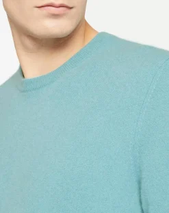 Homme Galeries Lafayette Pulls^Pull 100% Cachemire Nachron col ras du cou bleu