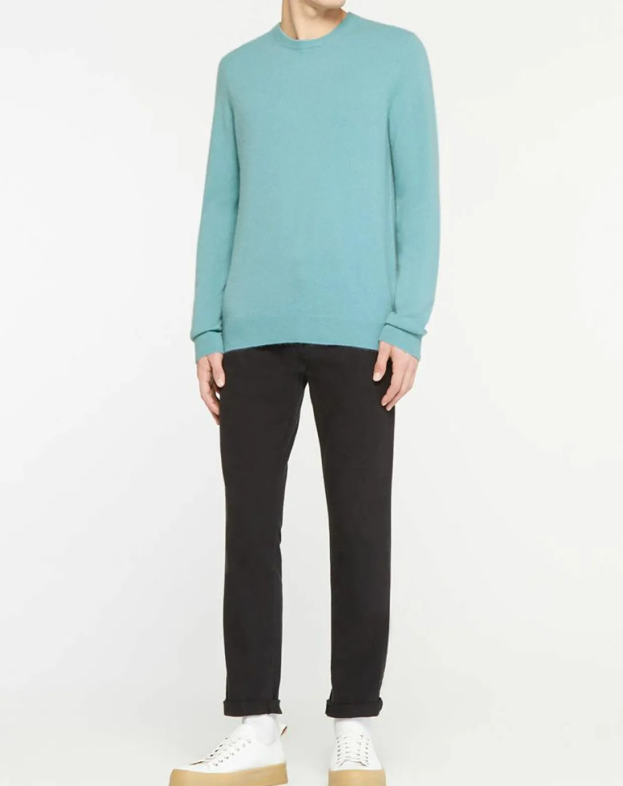 Homme Galeries Lafayette Pulls^Pull 100% Cachemire Nachron col ras du cou bleu