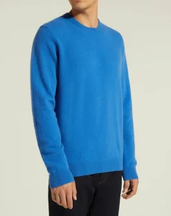 Homme Galeries Lafayette Pulls^Pull 100% Cachemire Nachron col rond bleu