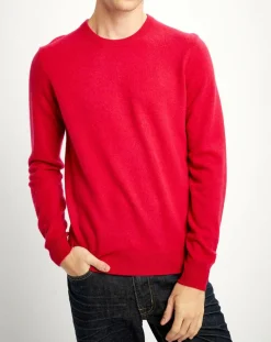 Pull 100% Cachemire Nachron col ras du cou rose foncé-Galeries Lafayette Clearance